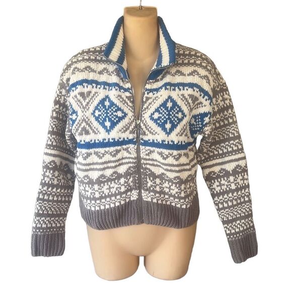 Urban Outfitters Scout Shrunken Snowflake Zip Front Sweater Women’s XS - Picture 2 of 7